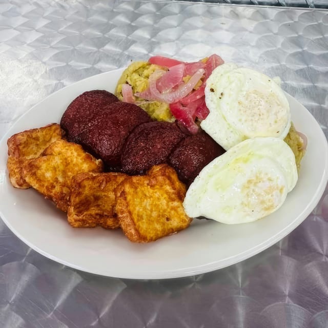 Dominican Breakfast (Fried Egg, Salami, Fried Cheese).