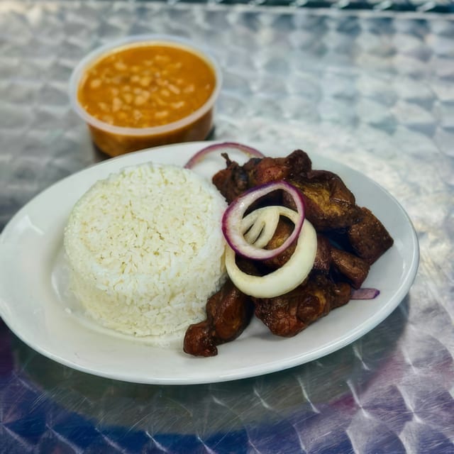 Carne Frita (Pork Chuck) Dinner.